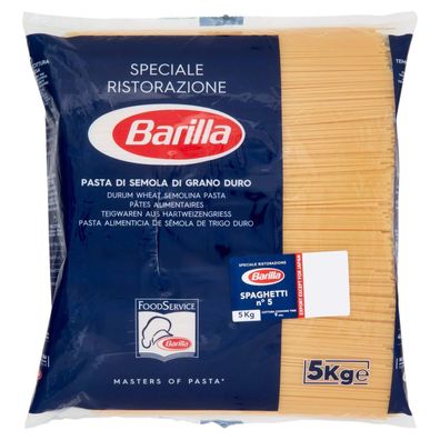 Barilla Hartweizen Pasta Spaghetti Nudeln n. 5 Teigwaren Hartweizen 1 Pack (5kg)