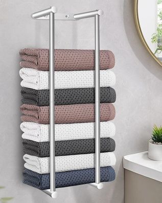 Livehitop Handtuchhalter Große Handtuchregal Silber Wand 75CM Edelstahl Hohe