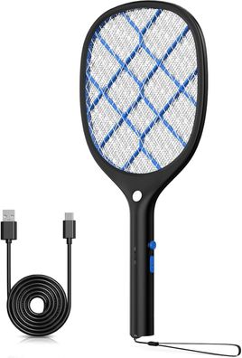 Yissvic Elektrische Fliegenklatsche extra stark 4000 V mit LED Beleuchtung Akku