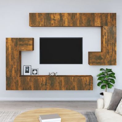 vidaXL TV-Wandschrank Räuchereiche Holzwerkstoff