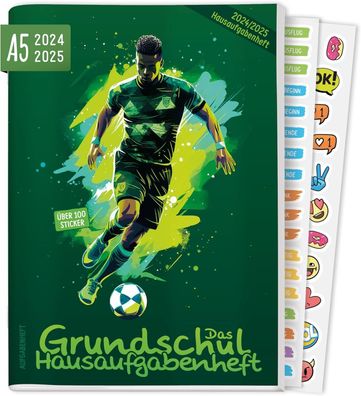 Lernfreunde Hausaufgabenheft Grundschule 2024/2025 A5 "Fußball" Inkl. Lerntipps