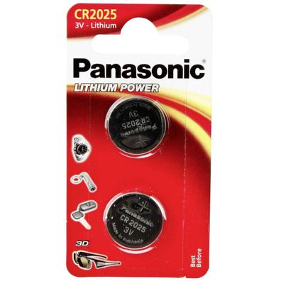 Panasonic Lithium Power CR-2025EL/2B - Batterie 2 x CR2025 - Li - 165 mAh