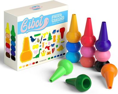 Gibot Kleinkinder Wachsmalstifte, Montessori Spielzeug, 12 Farben Buntstifte