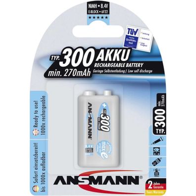 Ansmann maxE plus - Batterie 9V - NiMH - (wiederaufladbar) - 250 mAh