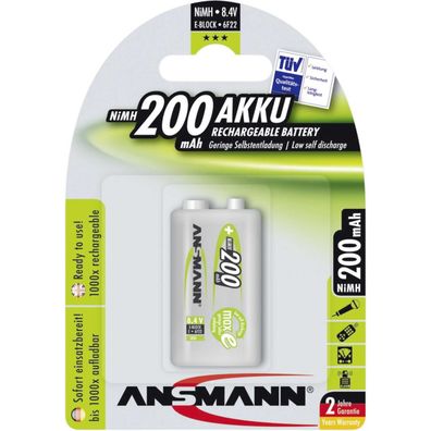 Ansmann maxE - Batterie 9V - NiMH - (wiederaufladbar) - 200 mAh
