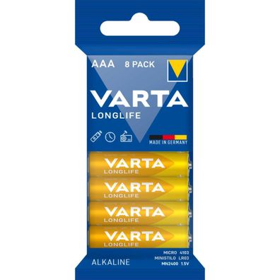 Varta Longlife 4103 - Batterie 8 x AAA-Typ - Alkalisch