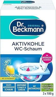 Dr. Beckmann Aktivkohle WC-Schaum Reiniger Intensive Sauberkeit Toilette 3x100 g