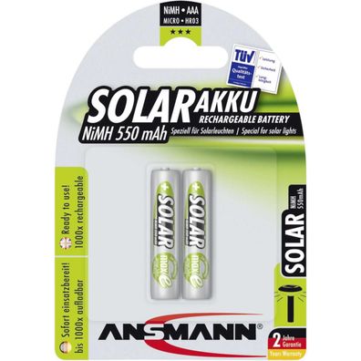 Ansmann Solar - Batterie 2 x AAA-Typ - NiMH - (wiederaufladbar) - 550 mAh