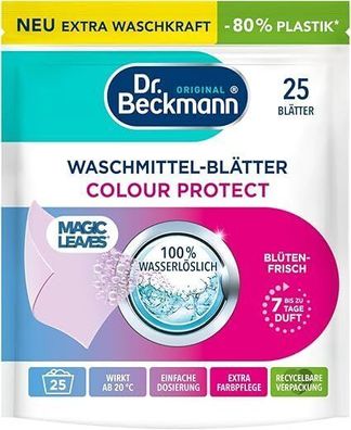 Dr. Beckmann MAGIC LEAVES 25x Waschmittel-Blätter COLOR vordosiert wasserlöslich