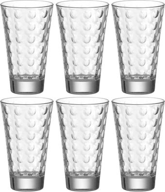 Leonardo 012684 Ciao Optic Wasser Gläser Trink Saft Becher Glas 6er Set 300 ml