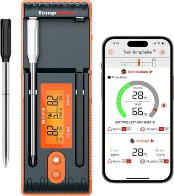 ThermoPro Twin TempSpike Fleischthermometer kabellos 150m Bluetooth Â±1Â°C App