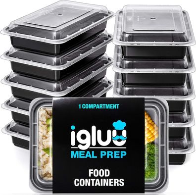 10Er Pack] 1-Fach Meal Prep Container Von Igluu - Essensbox, Lunchbox Mikrowell