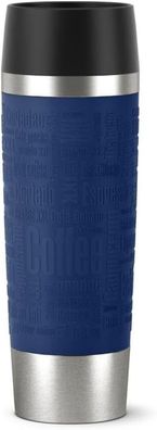 Emsa 515618 Isolierbecher Travel Mug Grande Quick Press Verschluss 500 ml Blau