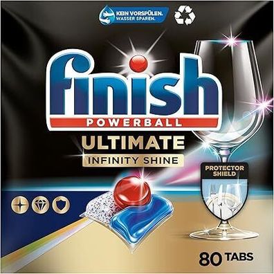 Finish Ultimate Infinity Shine Spélmaschinentabs Geschirrspélte Sparpack 80 Tabs