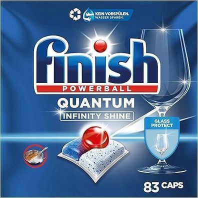 Finish Quantum Infinity Shine Spélmaschinentabs Geschirrspélte Sparpack 83 Tabs