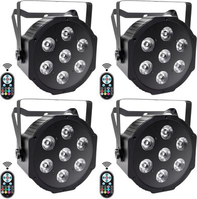 Sebruanc RGBW LED Par Scheinwerfer 4PCS 7 LED Strahler Béhnenlicht 360 grad