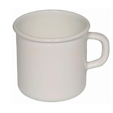 Riess Topf Becher mit Bördel Ø9cm 1,2 Liter Emaille Classic weiss Induktion