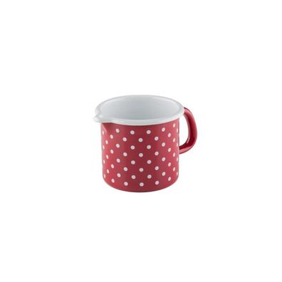 Riess Schneltopf Ø12cm 1 Liter Country Pünktchen Rot Emaille