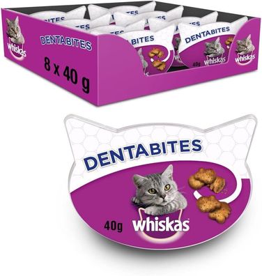 Whiskas Katzensnacks Knuspertaschen Huhn Gegen Zahnstein 8 Packungen 8 x 40 g