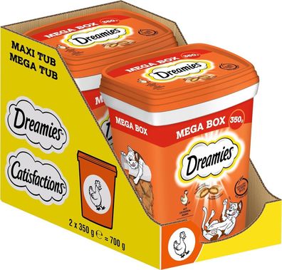 Dreamies Katzensnacks mit Huhngeschmack Leckerlis 2er Pack 2 x 350g 2 Mega Boxen