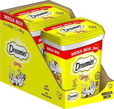 Dreamies Katzensnacks Katzenleckerli mit Käse MegaBox 2 x 350 g 2er Pack