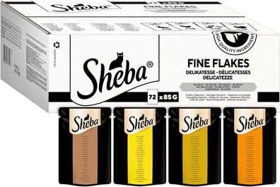 Sheba Delikatesse in Gelee Katzen Futter Nassfutter Geflégelauswahl 72 x 85 g