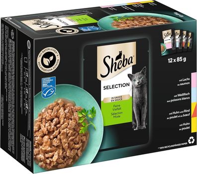 Sheba Selection in Sauce Katzennassfutter Feine Vielfalt Fisch 48er Pack 48x85g