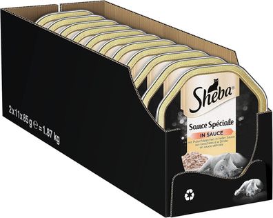 Sheba Sauce Spciale Katzenfutter Pute Putenhäppchen helle Sauce 22 x 85 g