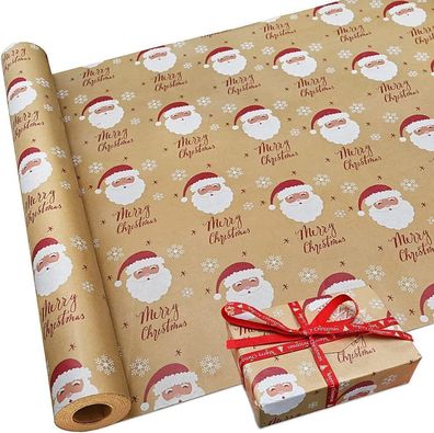 Rollenpaket Weihnachts Geschenkpapier 16m X 43cm Kraftpapier Recycelbares Papier