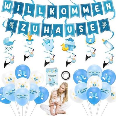 32 Teiliges Willkommen Zuhause Baby Girlande Storch Geburt Herzlich Willkommen ?