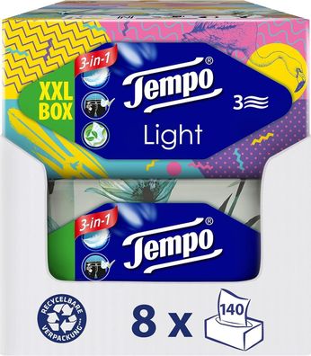 Tempo Light Box Taschentécher Papiertaschentécher Megapack 14 Boxen 70 Técher