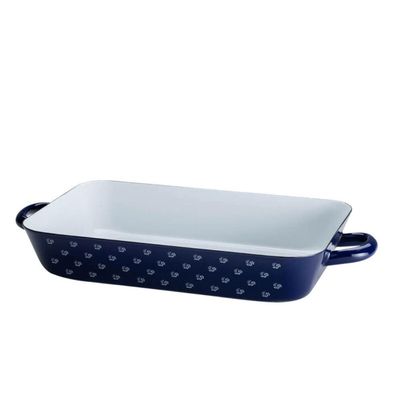 Riess Brat- Backpfanne 33/20cm Country Dirndlblau Emaille