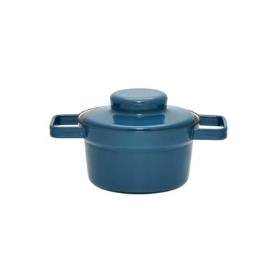 Riess Aromapot Emaille Topf mit Deckel 16 cm 0,75 Liter Silent Blue