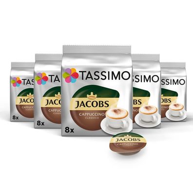 Tassimo Jacobs Cappuccino Classico Kaffee 40 Kapseln 5 x 260 g 5er Pack