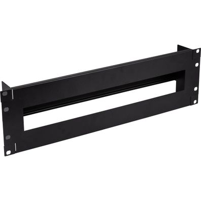 InLine® 19" Schutzschalterleiste 3HE, mit Hutschiene, schwarz