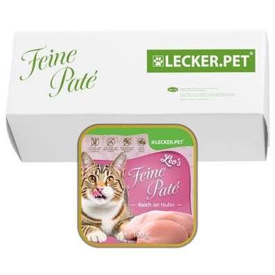 17 - 68 Stk. Lecker. Pet® Leo's Feine Paté Reich an Huhn Katzenfutter Nassfutter