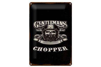 Blechschild Hinweis 20x30 cm Gentlemans Chopper Motorrad Schild