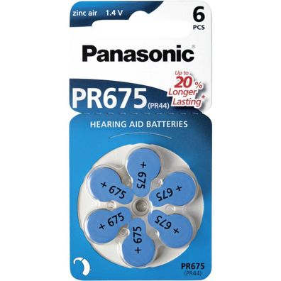 Panasonic PR675 - Batterie 6 x PR44 - Zink-Luft - 605 mAh