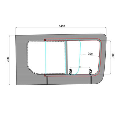 DeinVan. de Echtglas Schiebefenster für Mercedes Sprinter W906 bis 2017 L2-L4 VR