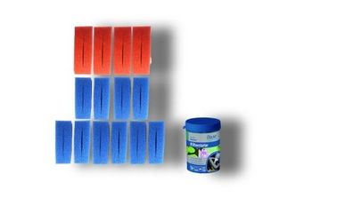 Wartungspaket Ersatzfilterschwamm Set für Oase Biotec 30 / 10x blau + 4x rot + 1x Bio