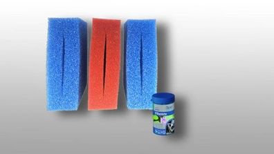 Wartungspaket Ersatzfilterschwamm Set für Oase Biotec 5 / 2x blau + 1x rot + 1x Bioki