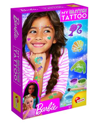 Lisciani 100958 Barbie Glitzer Tattoos My Glitter Tattoo Mädchen Kinder kreativ