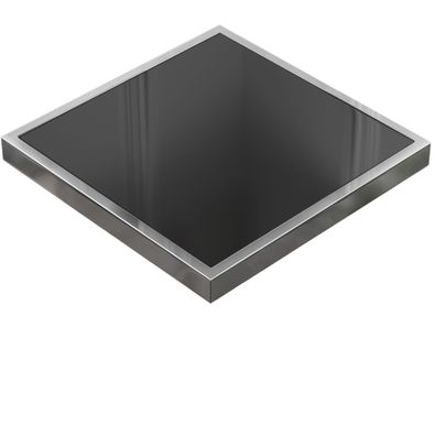 AB | Gastro Glas Tischplatte | Schwarz | Metall Rand | QuadratischAB | Gastro Glas T