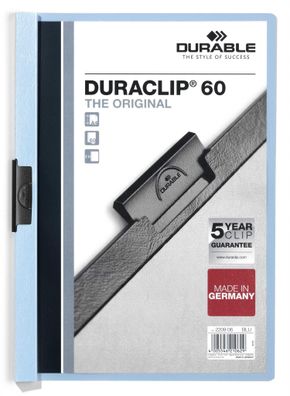 Durable Klemm-Mappe Duraclip 60 bl für 60 Blatt A4 tr Deckblatt