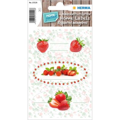 Herma Etiketten für den Haushalt 76 x 35 mm Erdbeere 4 Bl 12 Etik