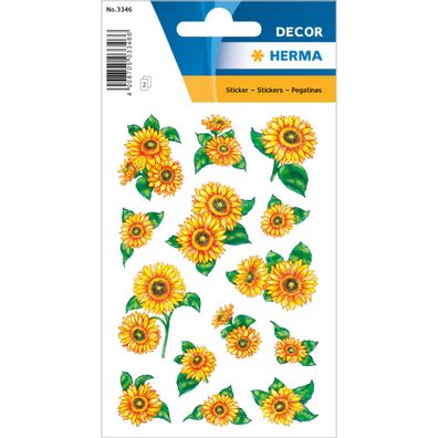 Herma Sticker DECOR Blumen Sonnenblumen beglimmert 2 Bl