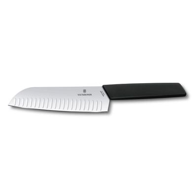 Victorinox Swiss Modern Santokumesser Kullenschliff17cmschwarz Blister