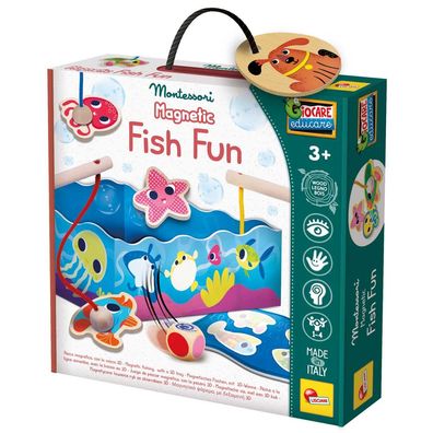 Lisciani Montessori Holz-Lernspielzeug Fish Fun (Angelspiel)