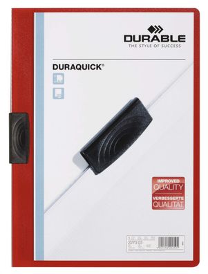 Durable Klemm-Mappe Duraquick A4 rt für 20 Blatt transp Deckblatt