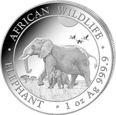 Somalia Republik 2022 - Elefant 1 Oz Silber*